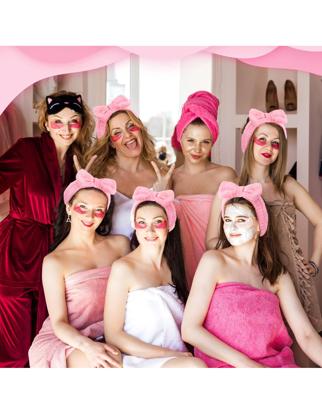 Soft Elastic Microfiber Headband with Removable Bow for Washing Face or Applying Makeup an Elastic Bowknot Headband