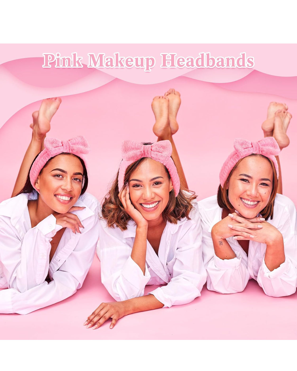 Soft Elastic Microfiber Headband with Removable Bow for Washing Face or Applying Makeup an Elastic Bowknot Headband