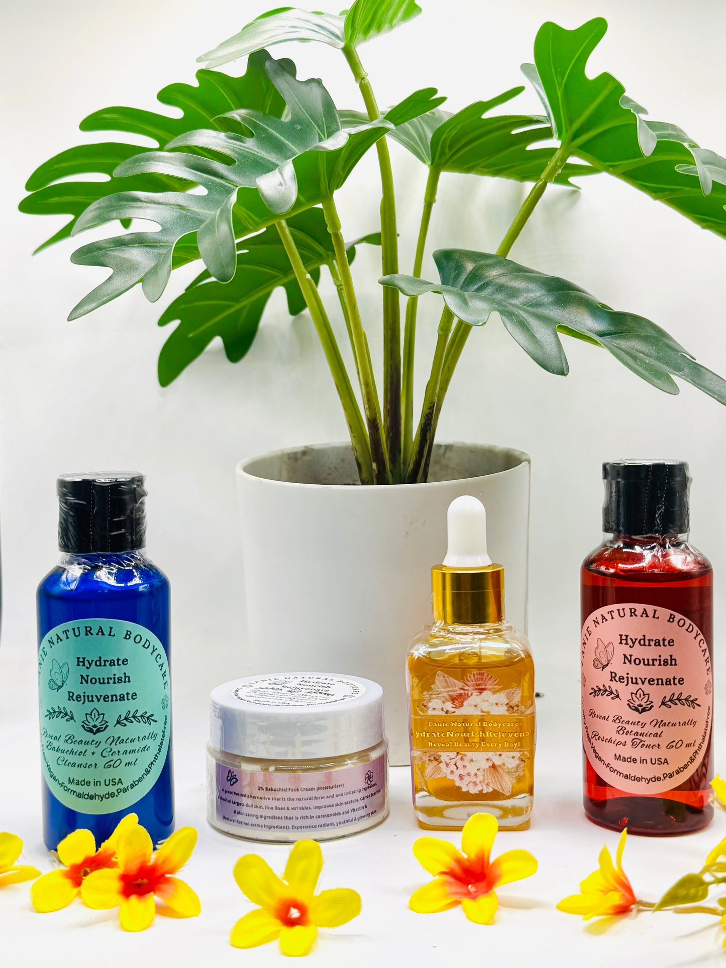 Bakuchiol Rejuvenating Set
Retail Price: $55
SPECIAL PRICE: $39
SAVINGS: $16 FREE: 1 SOFT Face Towel (12”x12”)