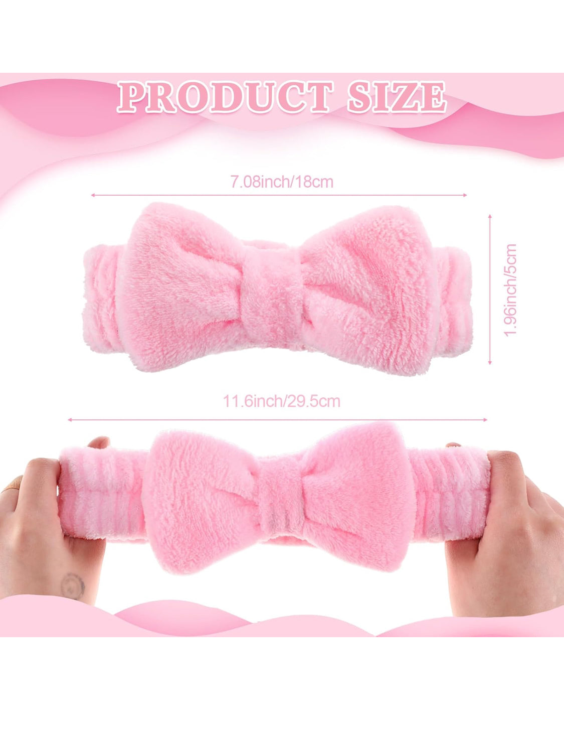 Soft Elastic Microfiber Headband with Removable Bow for Washing Face or Applying Makeup an Elastic Bowknot Headband