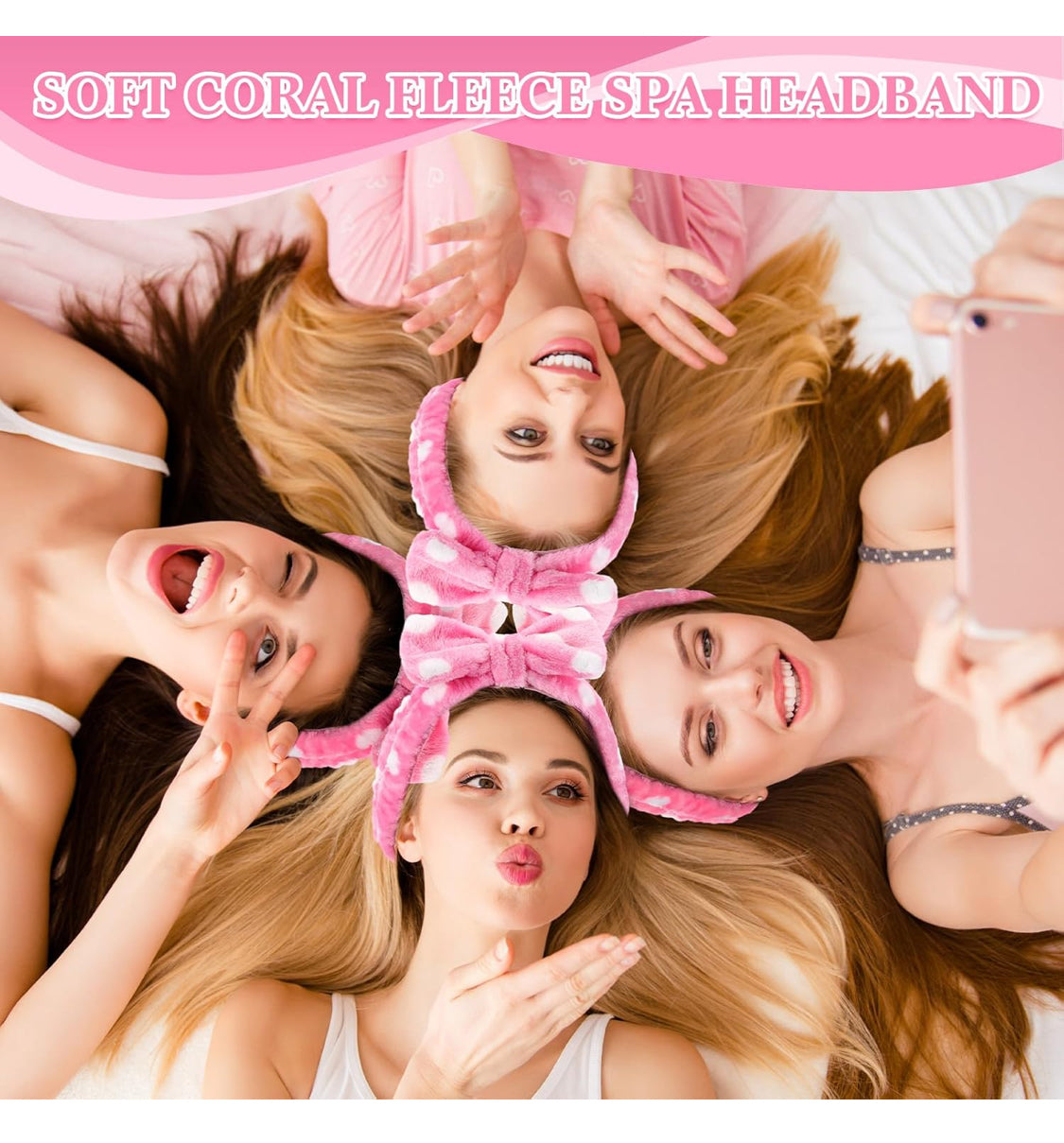 Soft Elastic Microfiber Headband with Removable Bow for Washing Face or Applying Makeup an Elastic Bowknot Headband