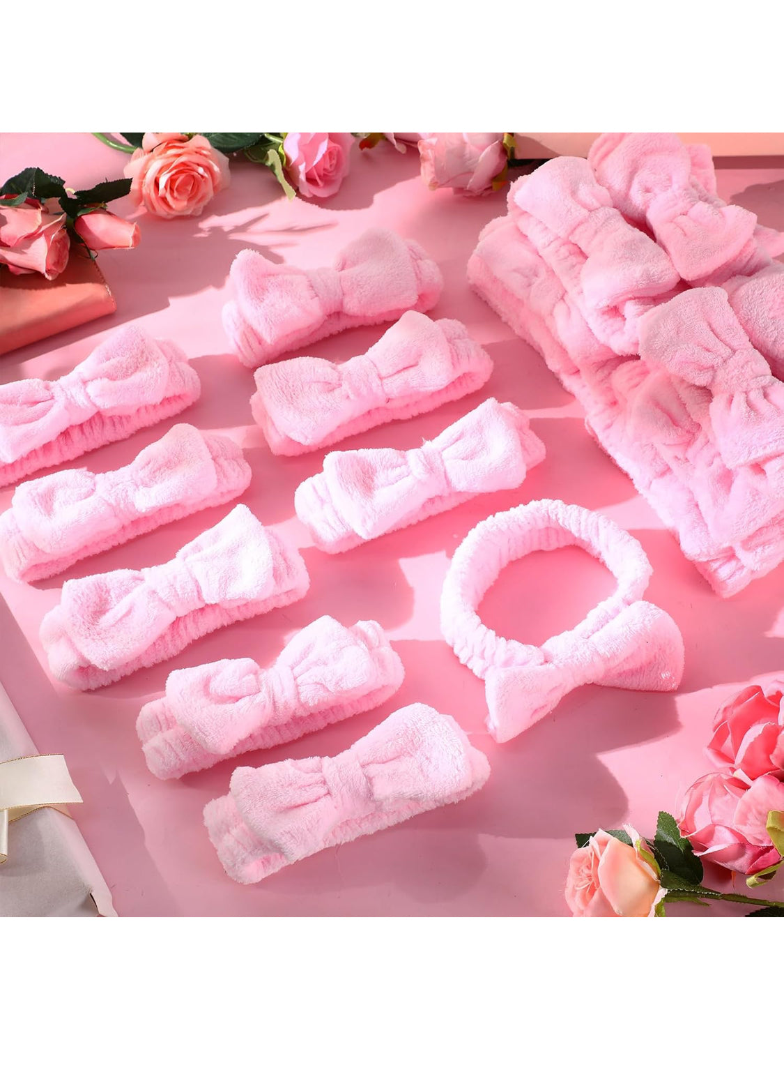 Soft Elastic Microfiber Headband with Removable Bow for Washing Face or Applying Makeup an Elastic Bowknot Headband