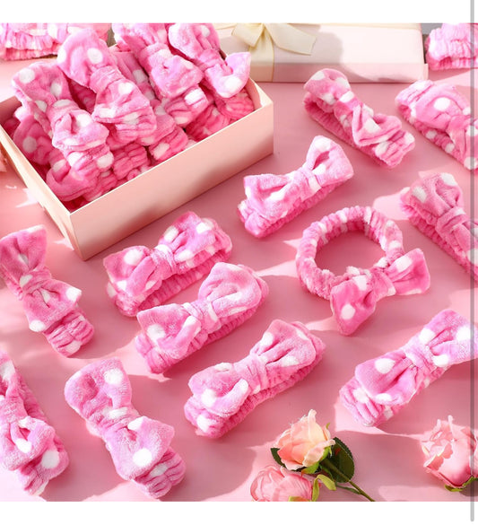 Soft Elastic Microfiber Headband with Removable Bow for Washing Face or Applying Makeup an Elastic Bowknot Headband