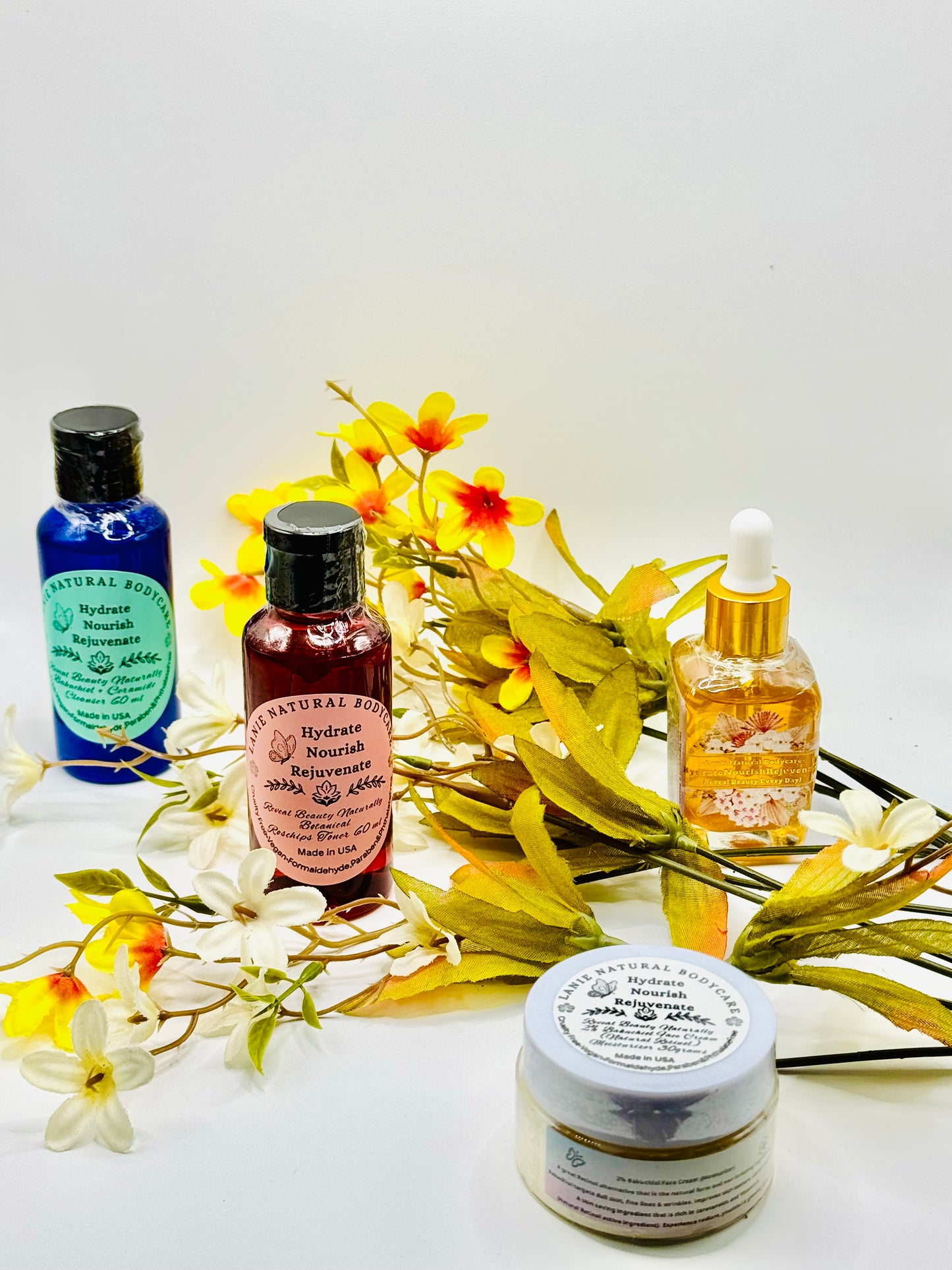 Bakuchiol Rejuvenating Set 
Retail Price:  $55
SPECIAL PRICE: $39
SAVINGS: $16 FREE: 1 SOFT Face Towel (12”x12”)