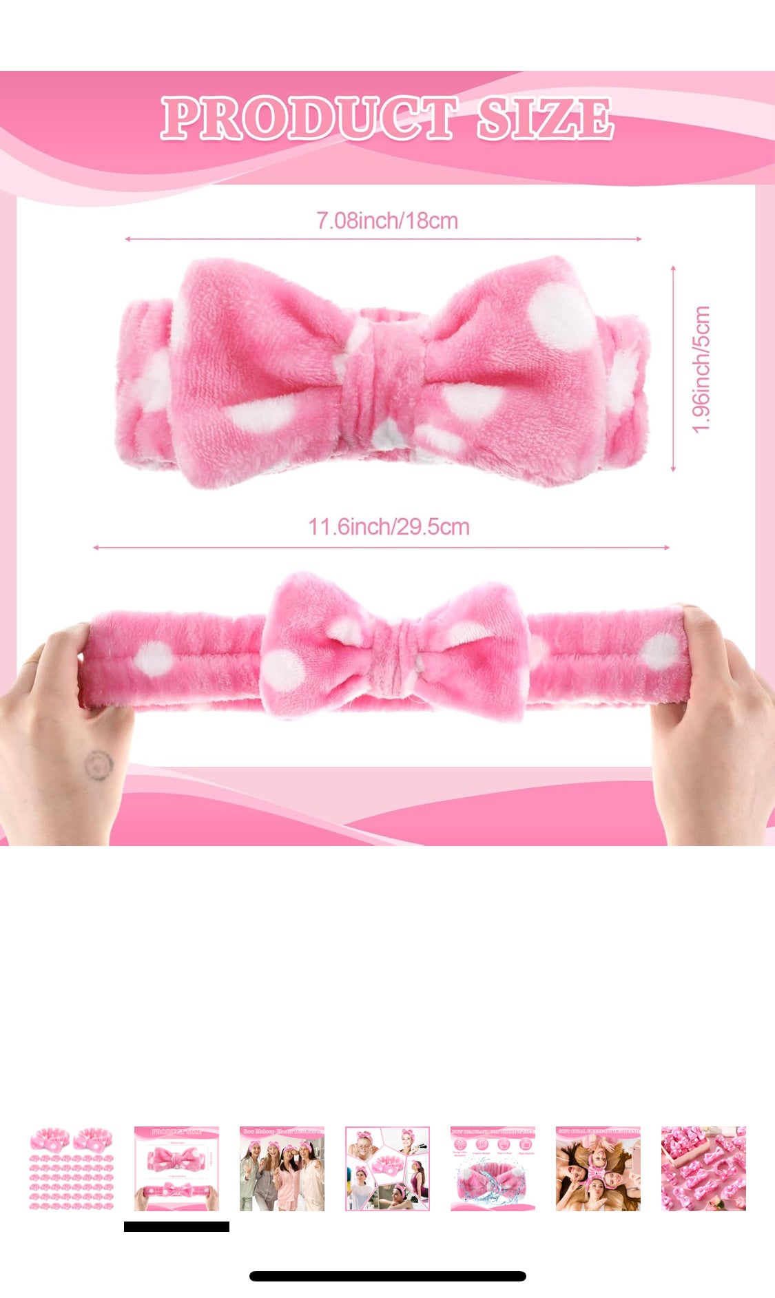 Soft Elastic Microfiber Headband with Removable Bow for Washing Face or Applying Makeup an Elastic Bowknot Headband